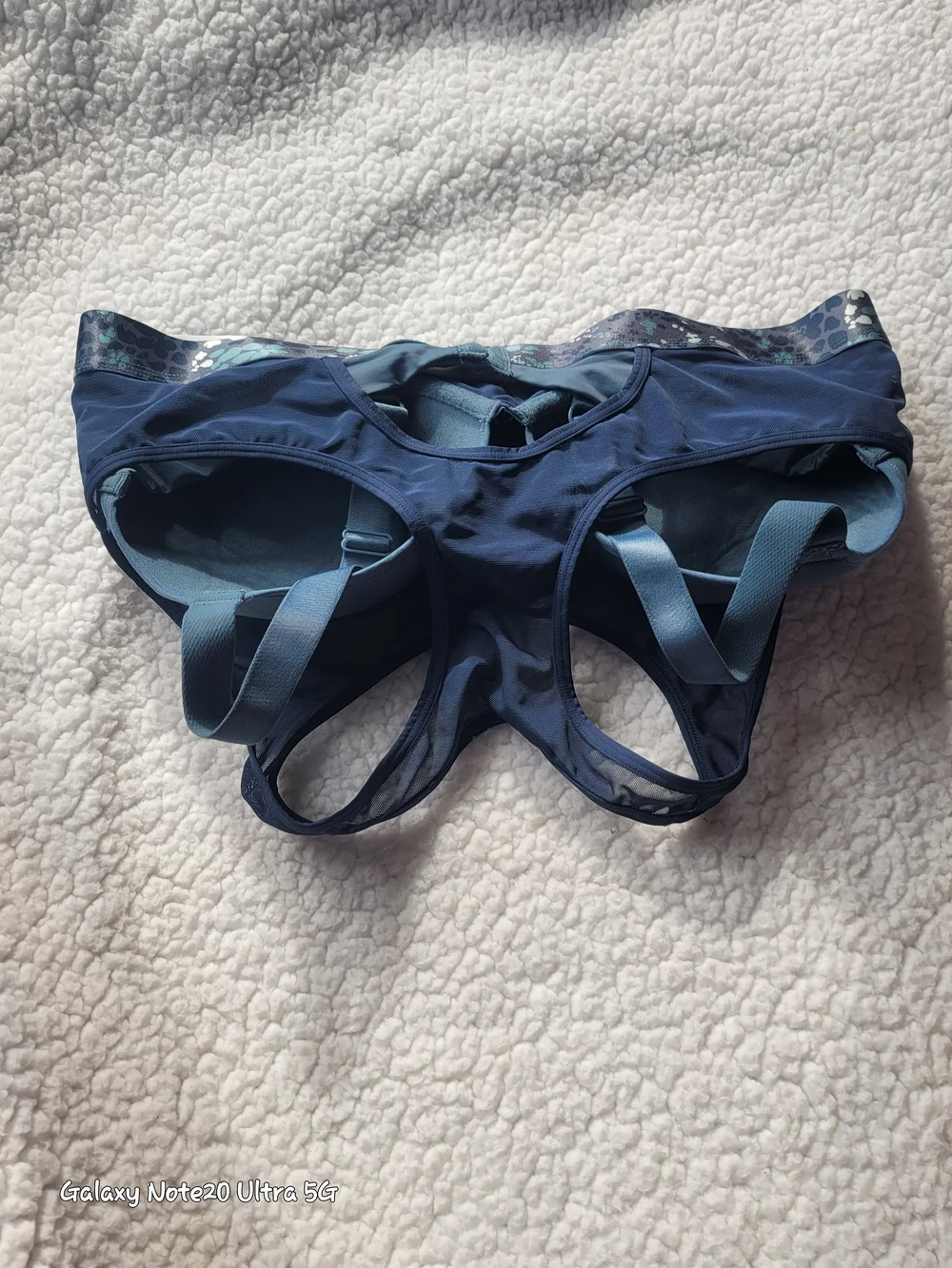 EUC Adore Me High-Support Mesh Accent Sports Bra - Navy/Floral - Size 38D